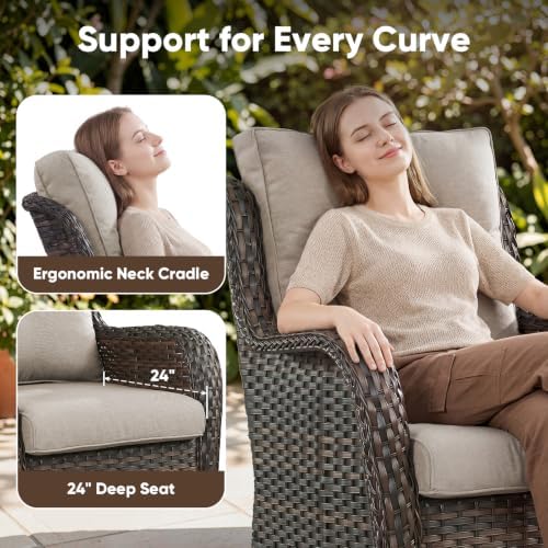 Belord 3-Piece PE Wicker Outdoor Sofa - Image 3