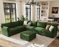 ABCASA 135.5" Modular Sectional Sofa, Oversized U Shaped Convertible Couch by ABCASA