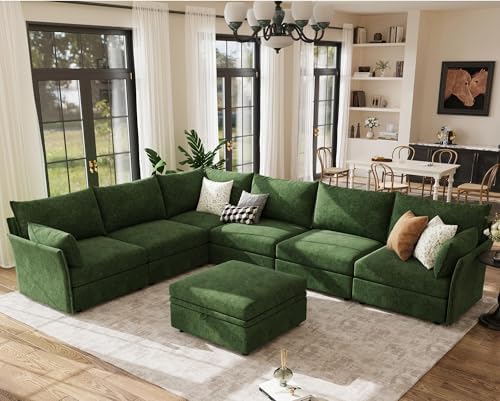 ABCASA 135.5" Modular Sectional Sofa, Oversized U Shaped Convertible Couch by ABCASA