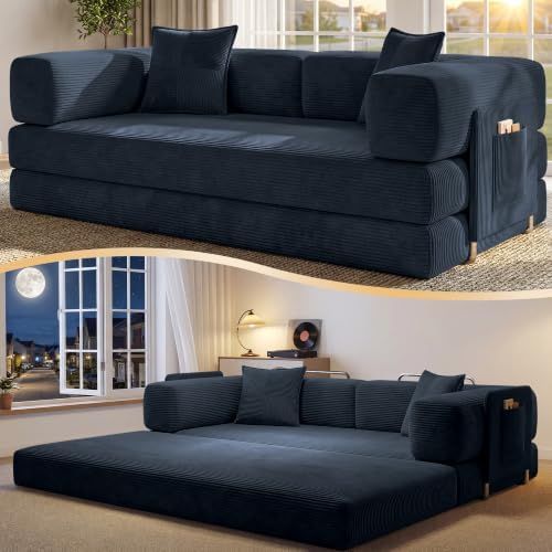 78.8" Convertible Futon Sofa Bed, Boneless Couch by CUBENTE