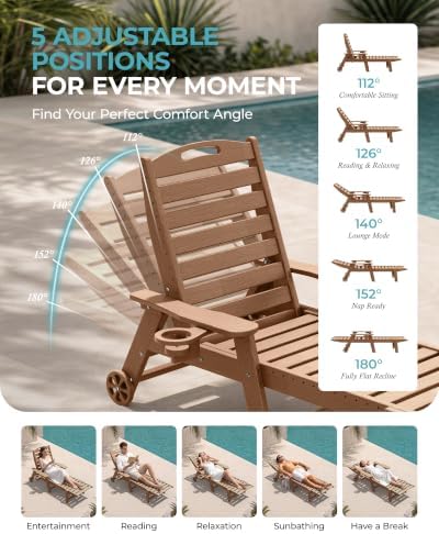 Ciokea Lounge Chair Outdoor Set of 6, Oversized Chaise Lounge Chair - Image 6