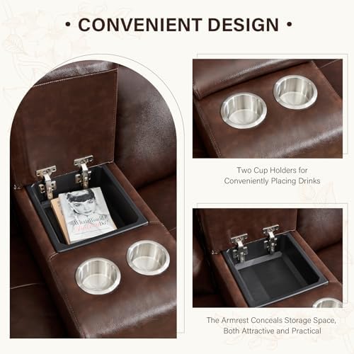 CANMOV Genuine Leather Power Recliner Sofa Set - Image 7