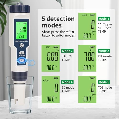 Pool Salt Tester, Digital Pool Water Tester, Accurate and Reliable, pH Meter - Image 3