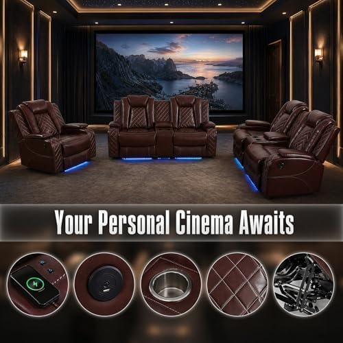 3-Piece Leather Power Recliner Sofa Set - Image 5