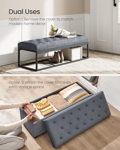 SONGMICS Storage Ottoman Bench, Foot Rest - Image 4