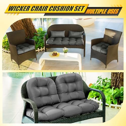 MAGIC ELEPHANT Wicker Chair Cushions, Indoor Outdoor Memory Foam Wicker - Image 6