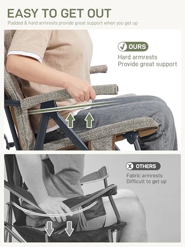 EVER ADVANCED Oversized Rocking Camping Chair, Padded Folding Rocker - Image 6