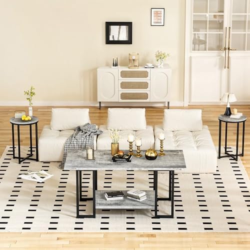 Lamerge 3 Pieces Living Room Table Set, Coffee Table - Image 6