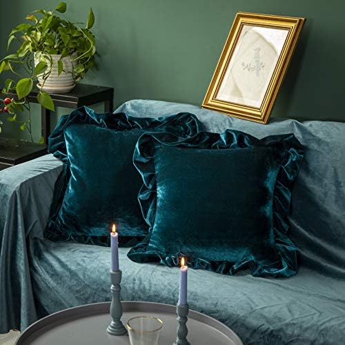 GLORY SEASON Velvet Throw Pillow Cover Soft Decorative Luxurious Solid Square by GLORYSEASON