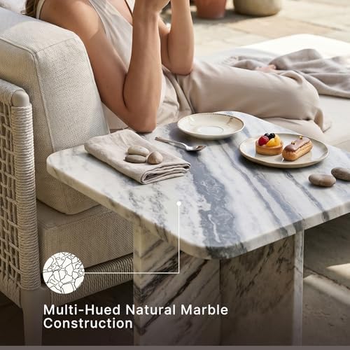 Signature Design by Ashley Baretton Marble Coffee Table, Square Nesting Design - Image 5
