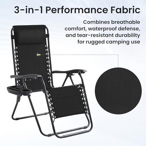 Zero Gravity Chair Set of 4 Oversized Folding Recliner, Padded Anti Gravity - Image 7