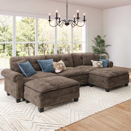 SUNSHINE VALLEY 116" Oversized Modular Sectional Couch U Shaped Living Room by SUNSHINEVALLEY
