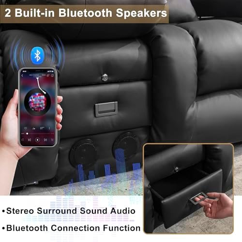 URRED Power Loveseat Recliner Sofa - Image 6