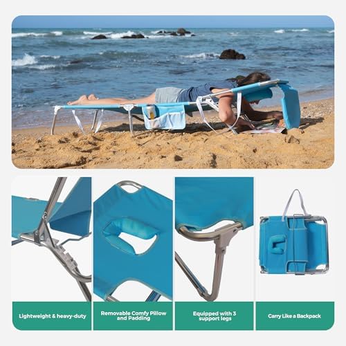 SUNNYFEEL Lay Flat Tanning Chair, Face Down Lounger, 5-Position Reclining - Image 6