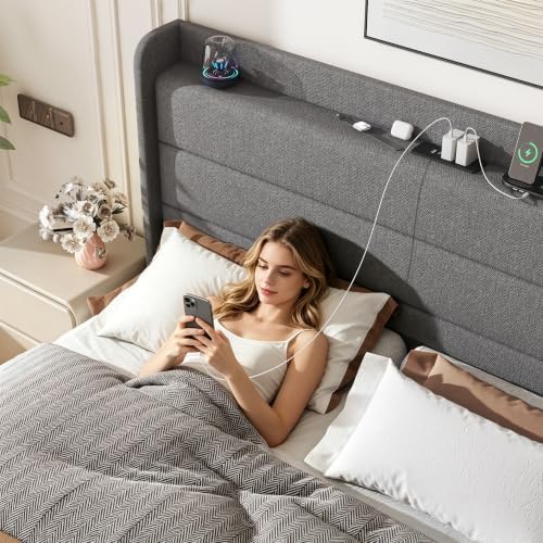 Queen Linen Multifunctional Bed - Image 3