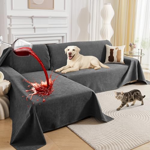100% Waterproof Sectional Couch Covers, 2 Pieces L Shaped Sofa Cover by DeepDream