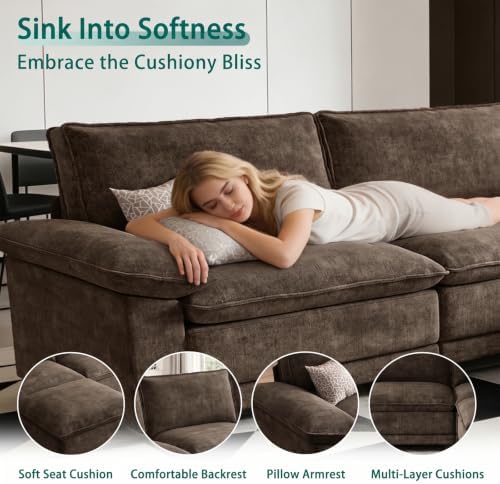 108" Modular Sectional Couch, L Shaped Cloud Sofa - Image 4