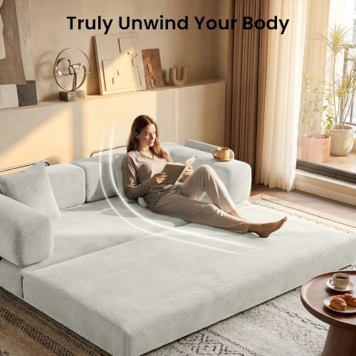 78.8" Convertible Futon Sofa Bed, Boneless Couch - Image 5