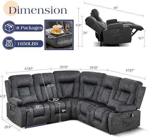 TUNYI Power Loveseat Recliner Sofa - Image 2