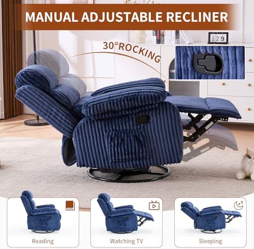Premium Velvet 360° Swivel Recliner - Image 4