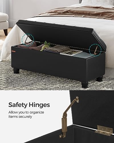 SONGMICS Storage Ottoman, 46.5 Inches Long Bed End Stool, Solid Wood Legs - Image 5