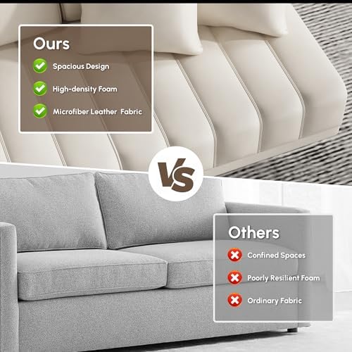 homary Leather Sectional Sofa – 126" Oversized L-Shaped Modular Couch - Image 6