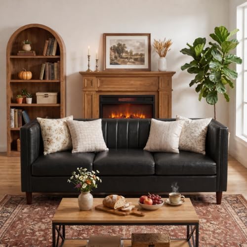GarveeTech 81" PU Leather Sofa for Living Room, 3-Seater Couch by GarveeTech