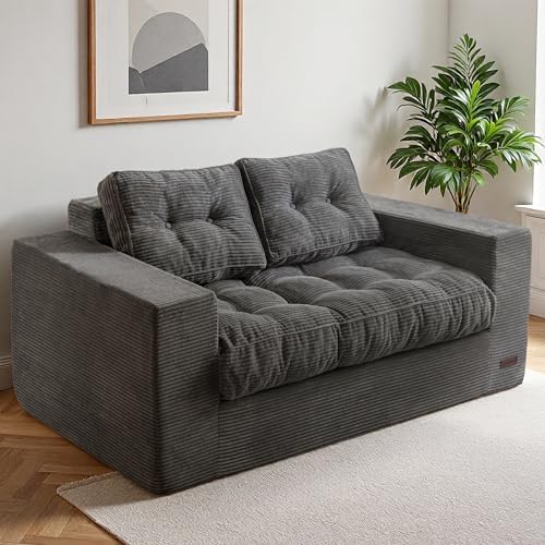 MAXYOYO Loveseat Sofa Couch, Upholstered Bean Bag Chair Cloud Seat by MAXYOYO