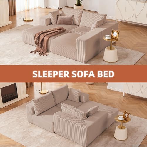 108" Boneless Couch with Chaise, Cloud Sectional Modular Sofa - Image 4