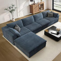157.5" Cloud Couch Modular Sectional Sofa, Boneless L-Shaped 5 Seater Deep Seat by MAKIAAP