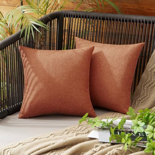 MIULEE Decorative Outdoor Pillow Covers Fall 12x12 Rust by MIULEE