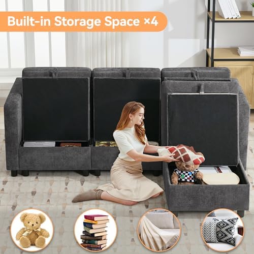 WUTUTUEE 83”Modular Convertible L Shaped Couch Set - Image 4