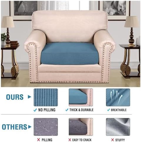 H.VERSAILTEX Super Stretch Individual Seat Cushion Covers Sofa Covers Couch - Image 2