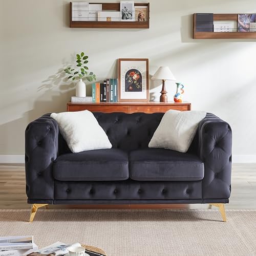 KEIKI 61" Luxury Oversized Velvet Chesterfield Sofa by KEIKI