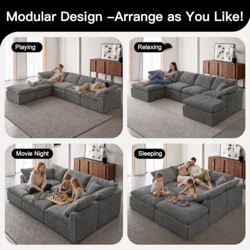 138" Boneless Cloud Couch Sectional - Image 5