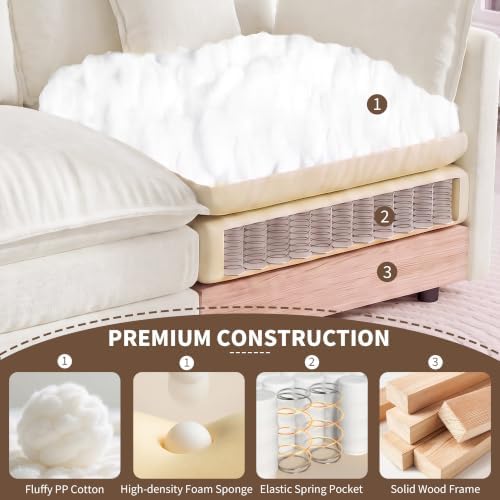 Tmsan 76.7" Loveseat Sofa Cloud Couch, Deep 2 Seater Love Seat - Image 6
