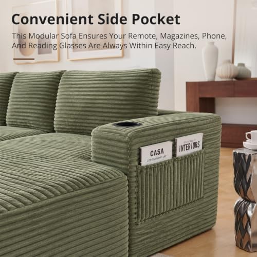 Skepphlay 133" U Shaped Couch, Boneless Sectional Couches - Image 4