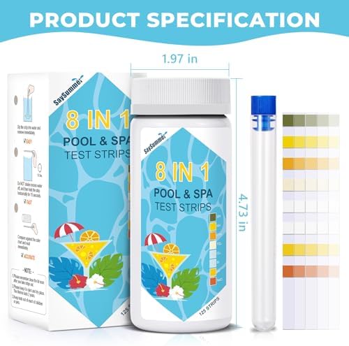 Salt-Water Pool Test Strips Kit: 125 Counts 8-in-1 - Image 5