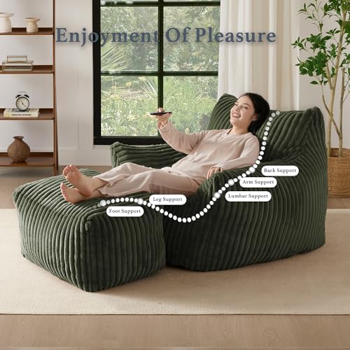 Gericco Oversized Bean Bag Chaise Lounge Chair - Image 3