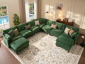 Ihanherry 139" Oversized V-Shaped Modular Sectional Couch, 9-Seater Cloud Sofa by iHanHerry