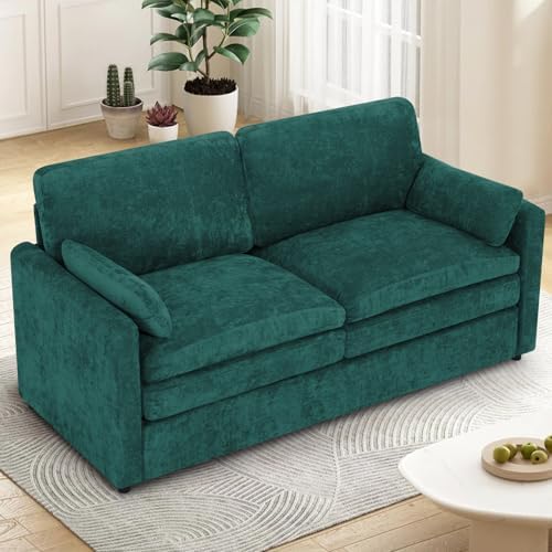 69” Chenille Love seat Sofa w/Arm Pillows - Image 6