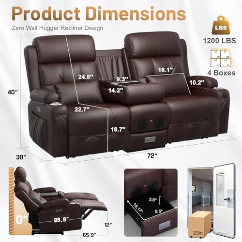 RV Loveseat Recliner Sofa, Home Theater Seating - Image 2