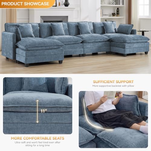 147'' U Shaped Sectional Cloud Couch, Modular Sofas - Image 3