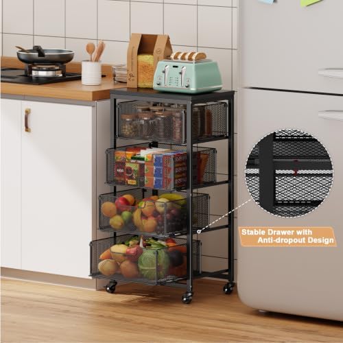 4-Tier Fruit Vegetable Storage Cart - Image 4