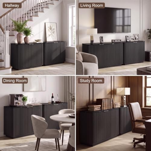 KISLOT 86.5" Fluted Buffet Sideboard - Image 7