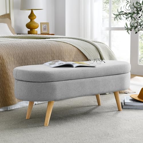 43.5" Ottoman with Storage, Storage Ottoman Bench with Safety Hinge, Bed End - Image 7
