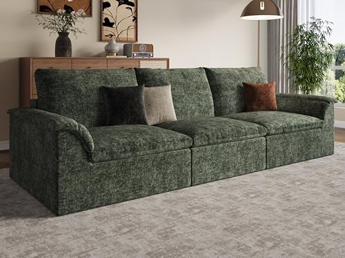 EASE MOOSE Boneless Couches for Living Room, 3 Seat Sectional Sofa by EASEMOOSE