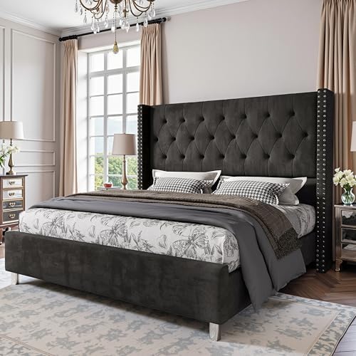 PaPaJet Queen Velvet Bed Frame by PAPAJET