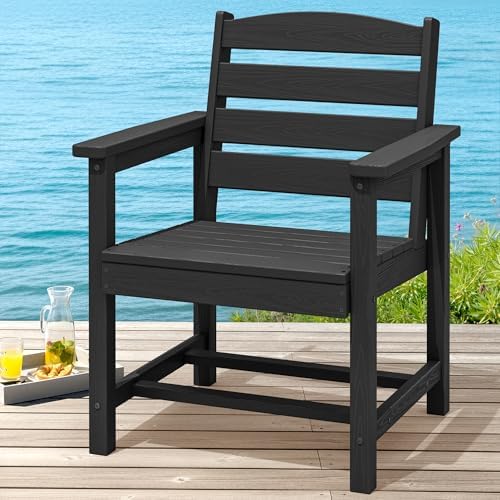 SERWALL Outdoor HDPE Dining Chairs Set of 2 - Image 5