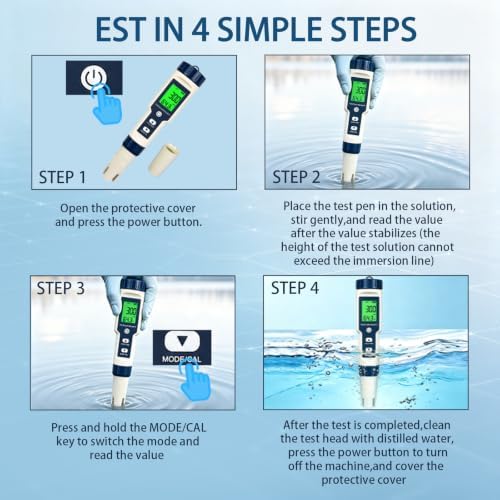 Pool Salt Tester & PH Meter, Digital Water Quality Tester - Image 5